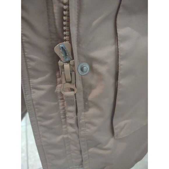 Snozu Down Feather Hooded Puffer Jacket Ski Coat Faux Fur Womens Sz S Tan Brown - Picture 12 of 16